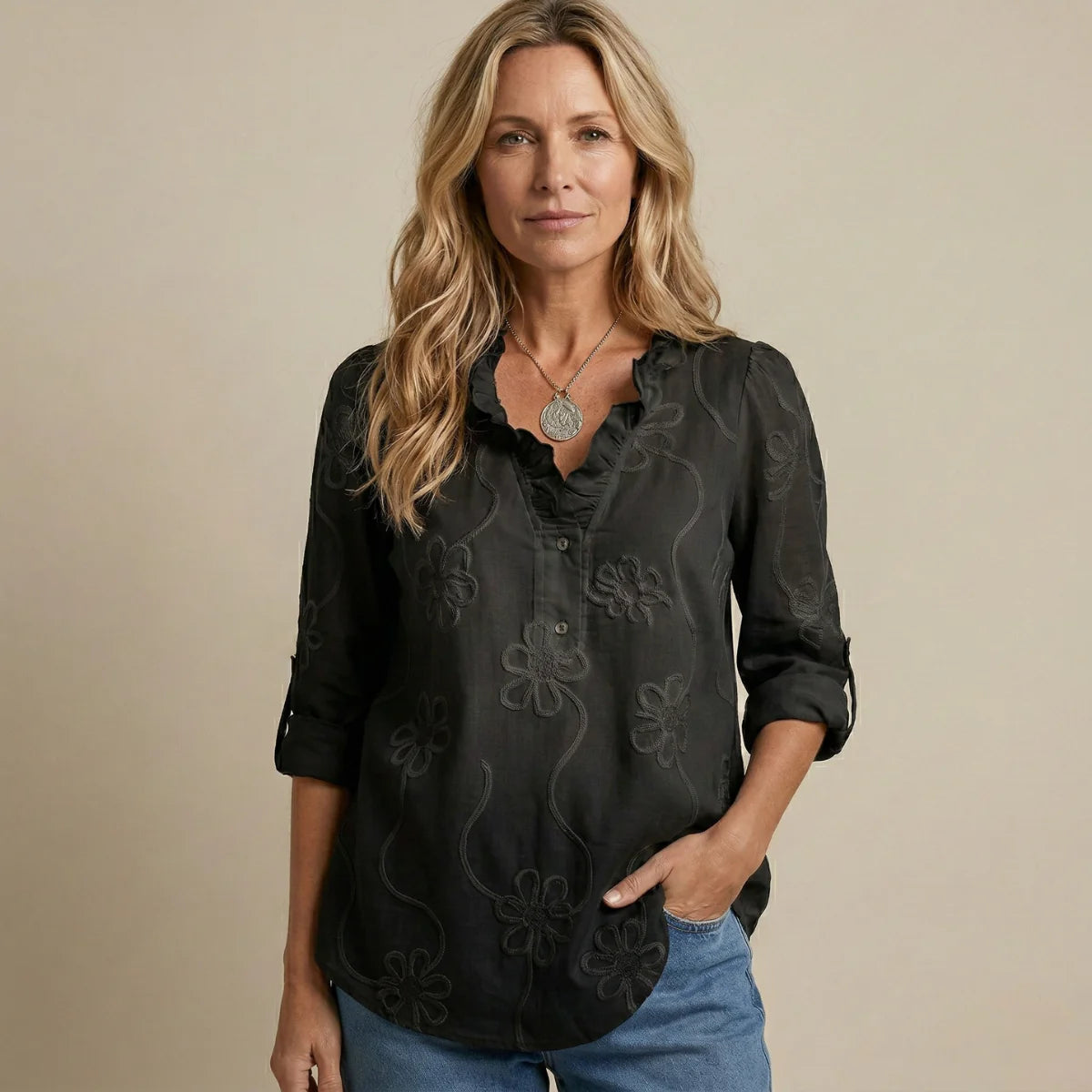 Blusa Camilla  - in lino e cotone